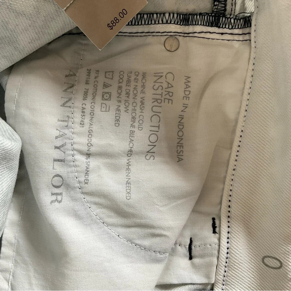 Ann Taylor Factory sz 0 Black White Signature Cropped Pants - Picture 12 of 13